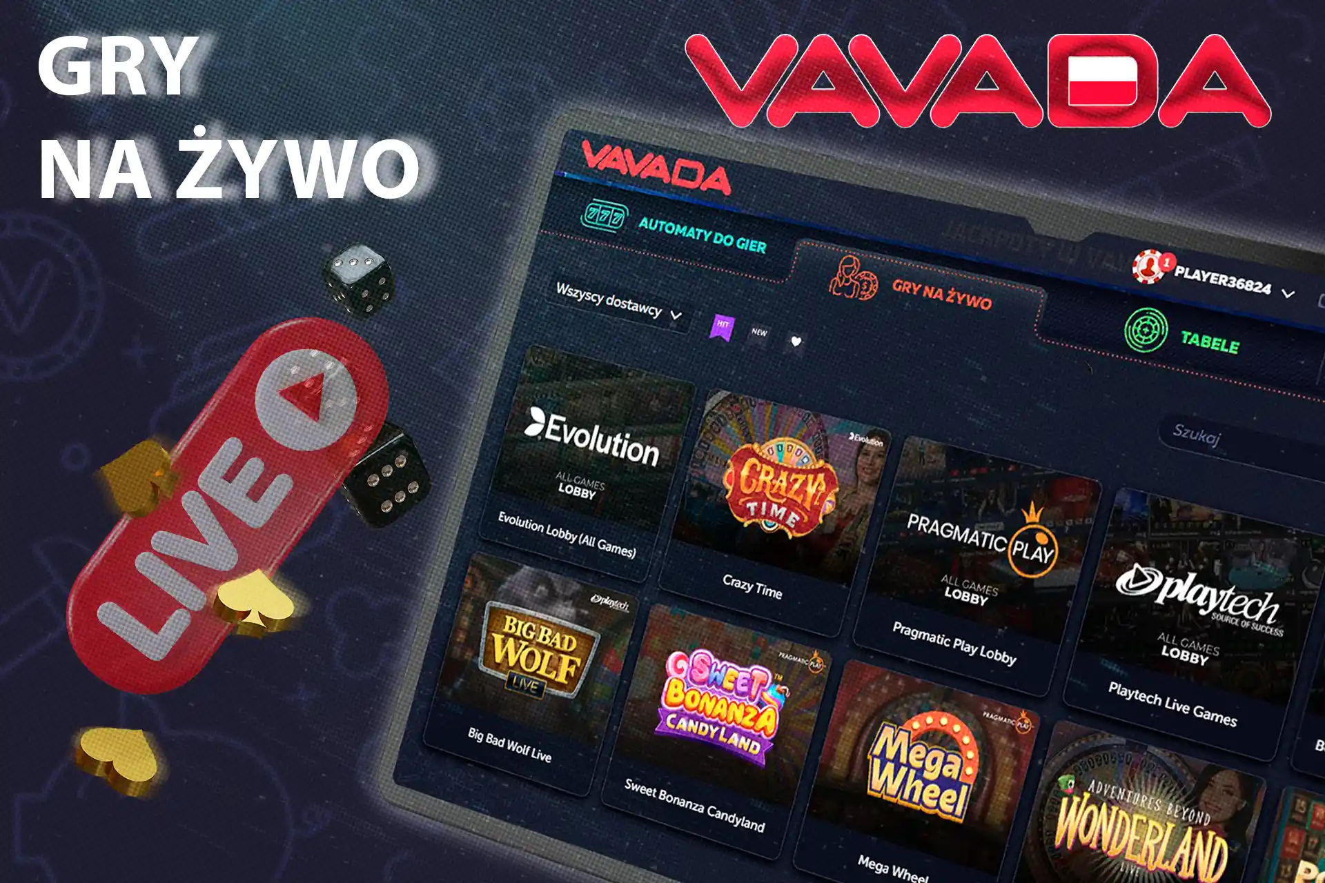 Tysiące najlepszych gier hazardowych czeka na Ciebie w naszym kasynie na żywo